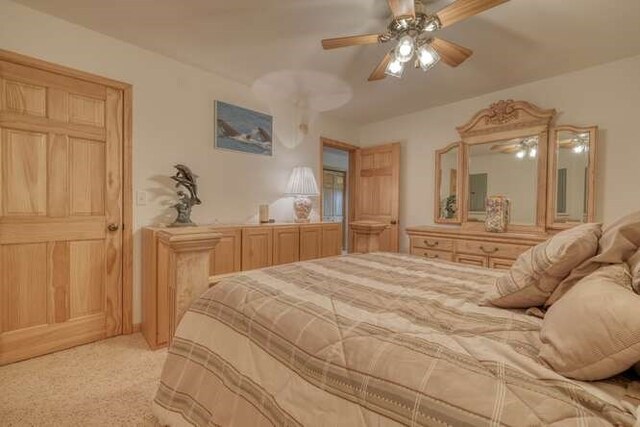 246 Serenity Pointe Dr, Murphy, NC 28906 - bedroom with a ceiling fan and light colored carpet