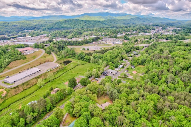 bird's eye view featuring a mountain view