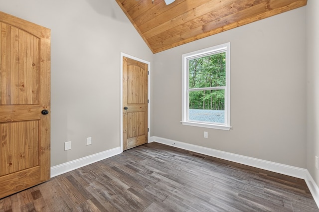 89 Pamela Ct, Ellijay, GA 30540 - unfurnished bedroom featuring lofted ceiling, dark wood-style flooring, and wood ceiling