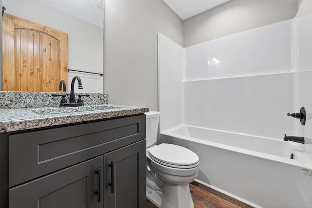 89 Pamela Ct, Ellijay, GA 30540 - bathroom with wood finished floors, vanity, and washtub / shower combination