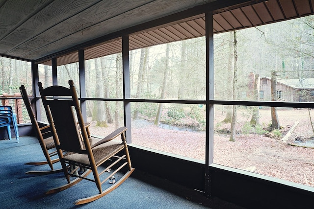 view of unfurnished sunroom