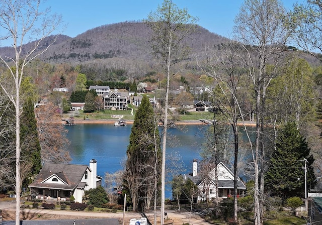 water view with a mountain view