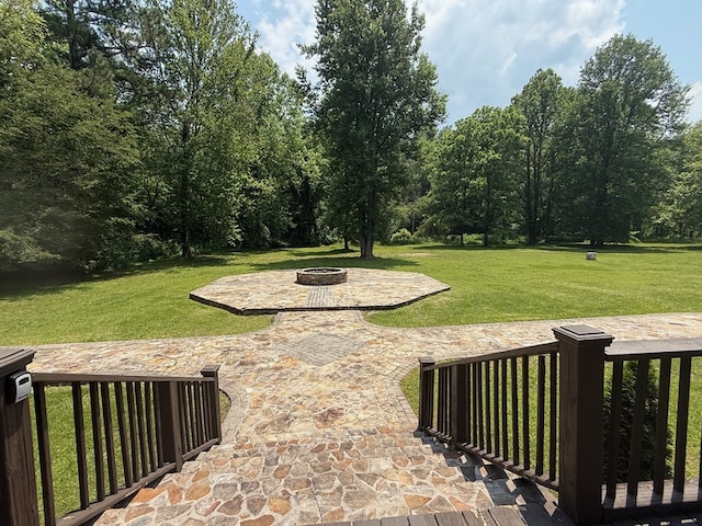 33 Tj Mote Rd, Dahlonega, GA 30533 - view of patio with an outdoor fire pit