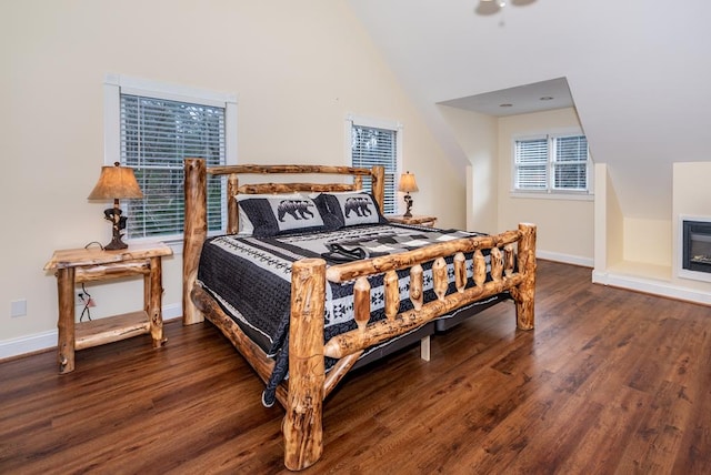 33 Tj Mote Rd, Dahlonega, GA 30533 - bedroom featuring wood finished floors, baseboards, and high vaulted ceiling