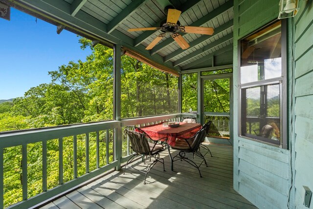 127 Berry Reister Dr, Blairsville, GA 30512 - sunroom / solarium with a ceiling fan