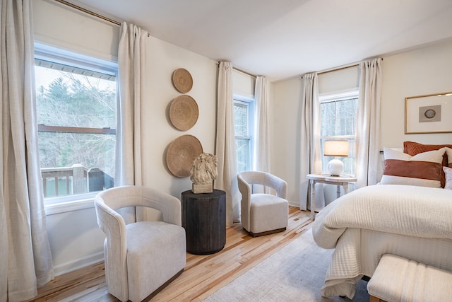 bedroom featuring light hardwood / wood-style flooring