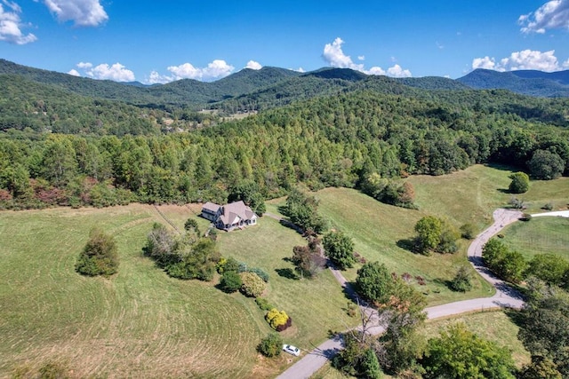 aerial view featuring a mountain view