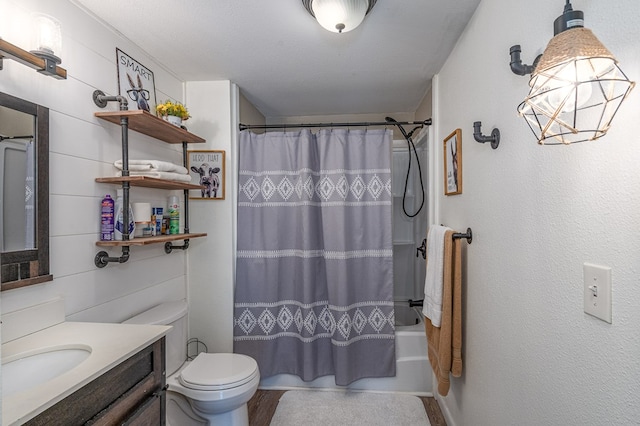211 Gregory Hollow Rd, Robbinsville, NC 28771 - full bathroom with shower / bath combo with shower curtain, vanity, and toilet
