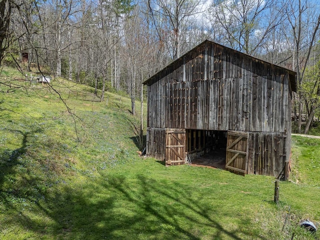 211 Gregory Hollow Rd, Robbinsville, NC 28771 - view of barn featuring a yard
