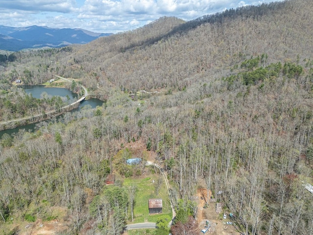 211 Gregory Hollow Rd, Robbinsville, NC 28771 - birds eye view of property featuring a forest view and a water and mountain view