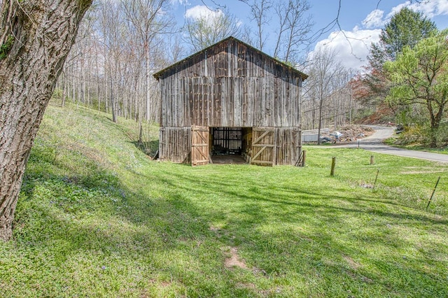 211 Gregory Hollow Rd, Robbinsville, NC 28771 - view of barn with a lawn