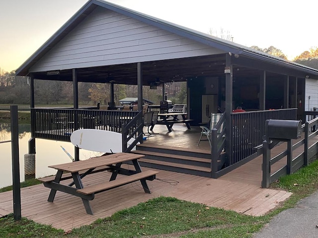 deck featuring a gazebo