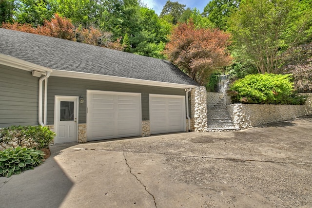 view of garage