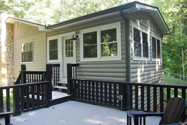 exterior space with a wooden deck