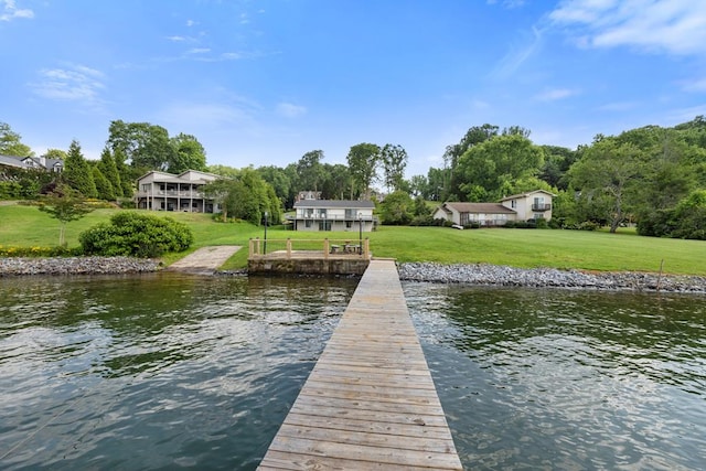 2793 Hidden Valley Rd, Hiawassee, GA 30546 - dock area featuring a water view and a yard