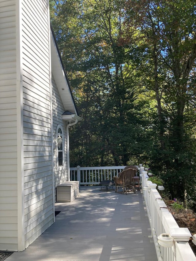 view of patio featuring a wooden deck