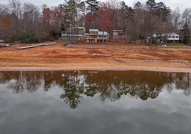 view of yard with a water view