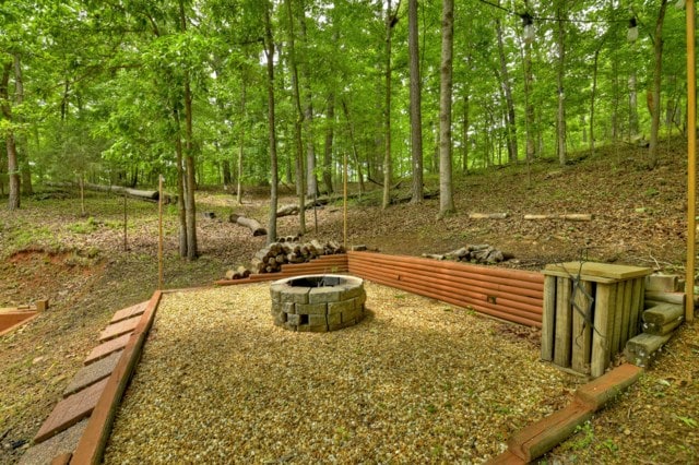 151 Padget Ln, Ellijay, GA 30540 - view of yard with an outdoor fire pit