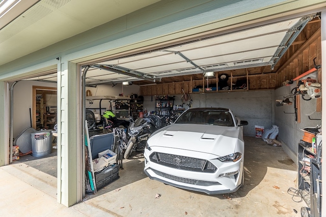 view of garage