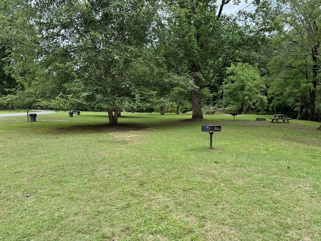 view of property's community featuring a lawn