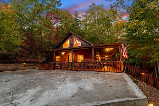 view of front of home with covered porch