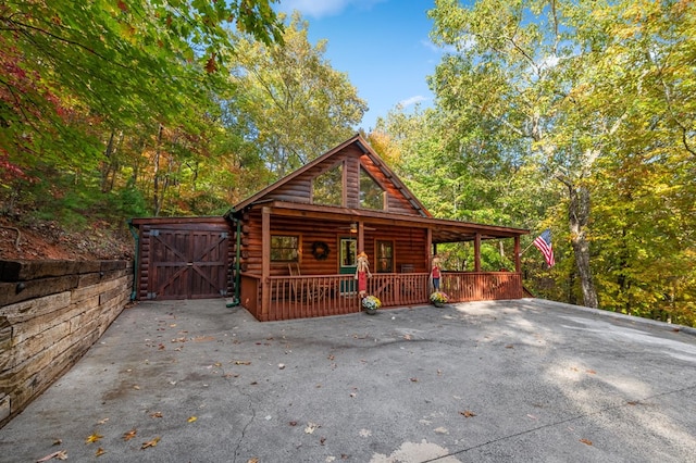 exterior space featuring a porch