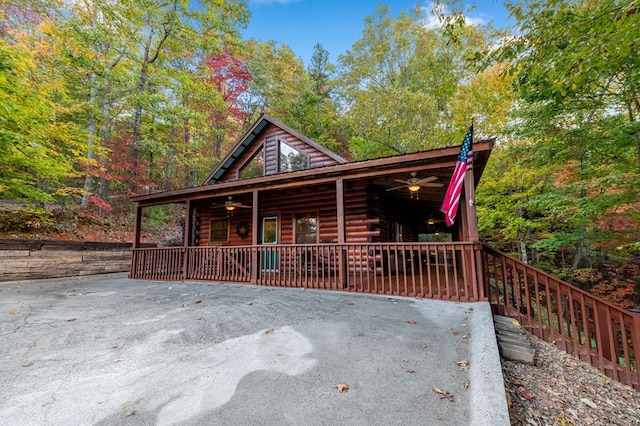 cabin with a porch