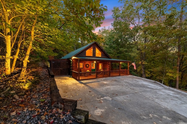 exterior space featuring a porch