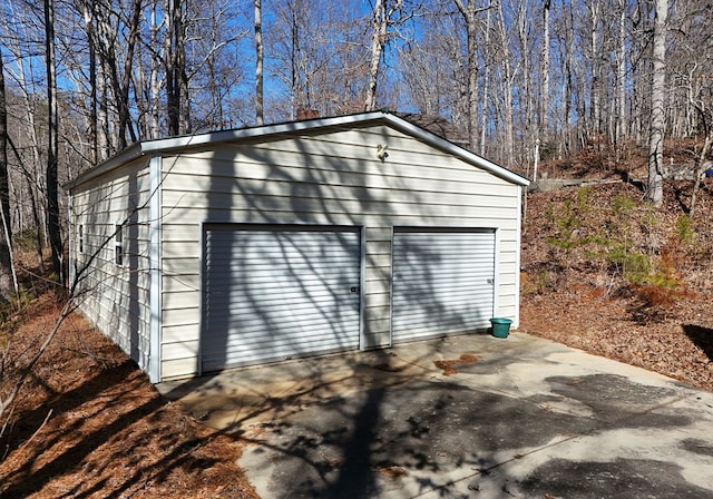 view of garage