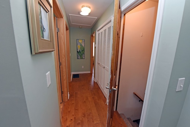 hall featuring light wood-type flooring