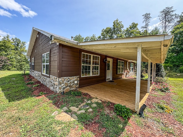 exterior space with a lawn