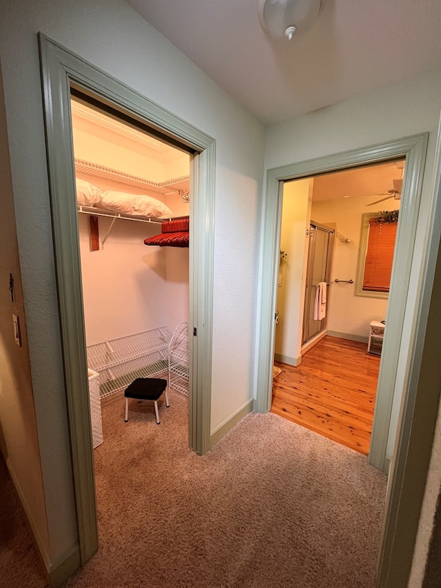 hallway featuring hardwood / wood-style floors