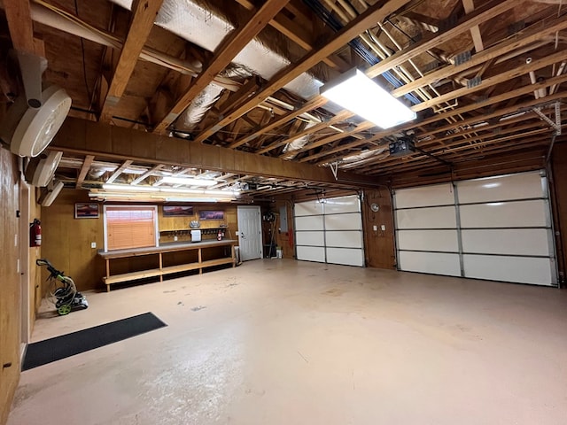 garage with electric panel