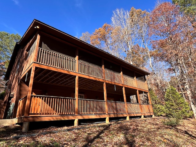199 Orlon Dr, East Ellijay, GA 30540 - back of property with a wooden deck