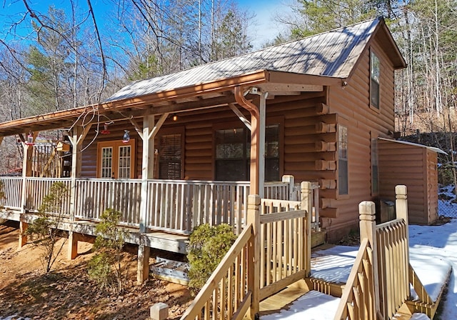 exterior space featuring a porch