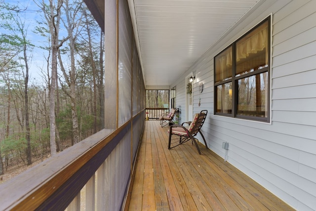 wooden deck with a porch