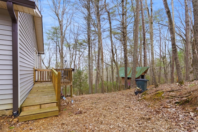 view of yard featuring a deck