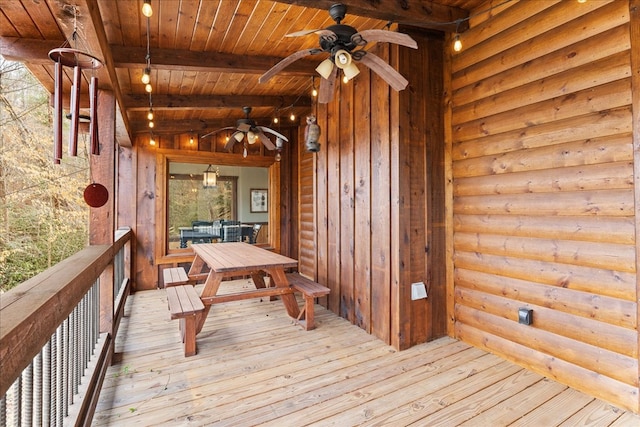 deck with ceiling fan