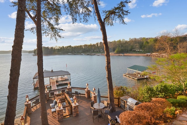 686 Lake Dr N, Morganton, GA 30560 - dock area with a water view and boat lift