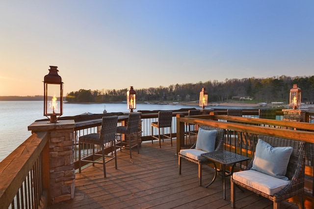 686 Lake Dr N, Morganton, GA 30560 - wooden terrace featuring a water view