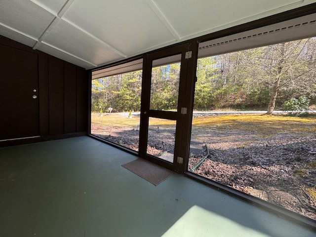 view of unfurnished sunroom