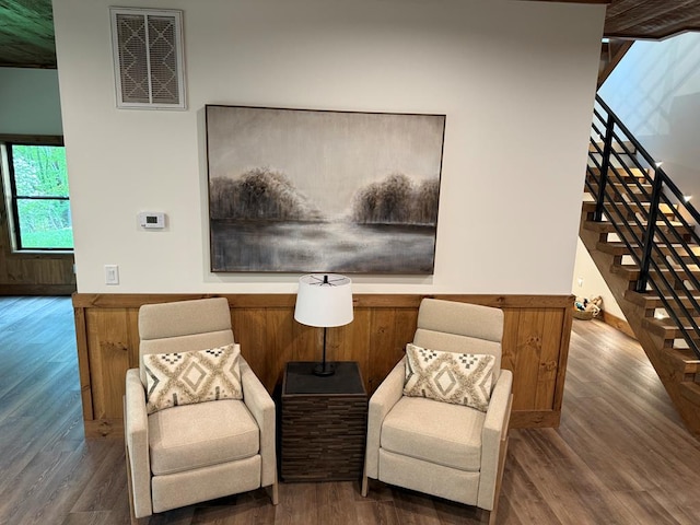 84 Grant Ln, Mineral Bluff, GA 30559 - sitting room featuring wood finished floors and stairway