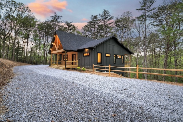 84 Grant Ln, Mineral Bluff, GA 30559 - view of front of property featuring board and batten siding and roof with shingles