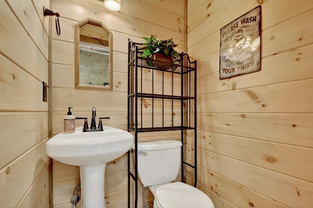 4527 Gates Chapel Rd, Ellijay, GA 30540 - bathroom featuring toilet and wooden walls