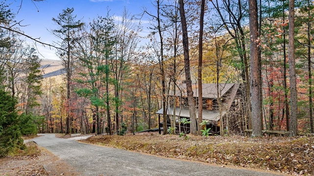 view of street featuring a mountain view