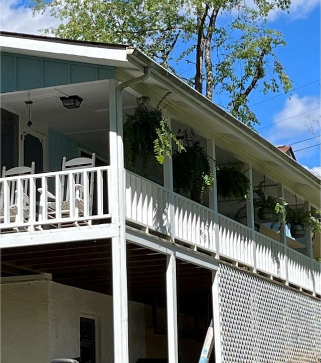 view of property exterior featuring a balcony