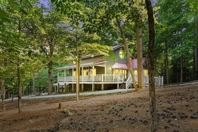 exterior space featuring covered porch