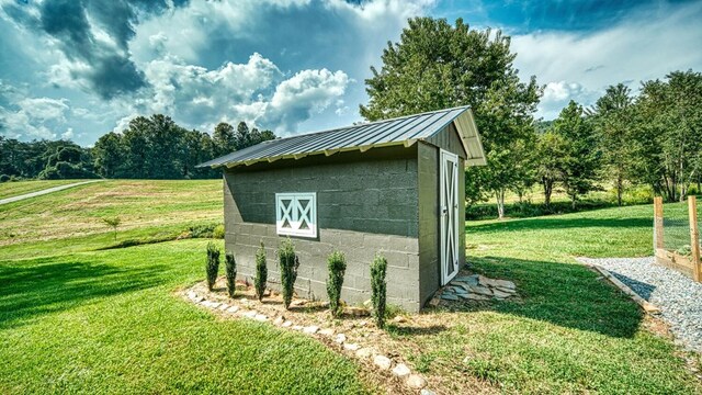 view of shed