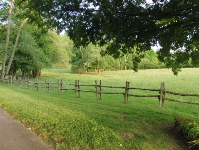 view of yard with a rural view