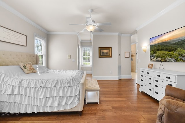 270 Milford Trl, Talking Rock, GA 30175 - bedroom featuring crown molding, multiple windows, and wood finished floors